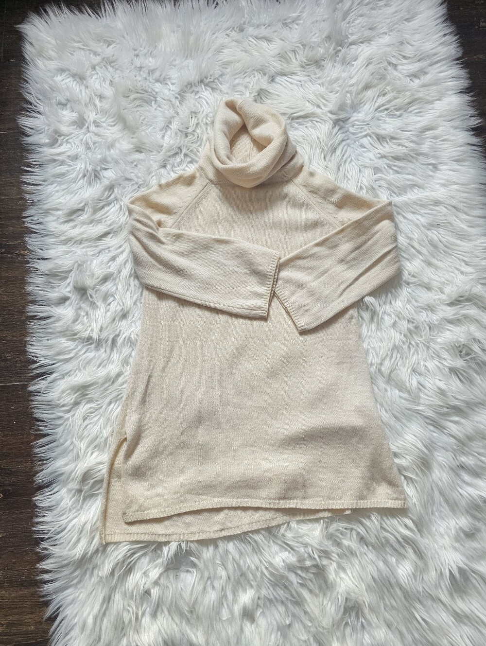 Calypso St. Barth Cream Turtleneck Knit Tunic
